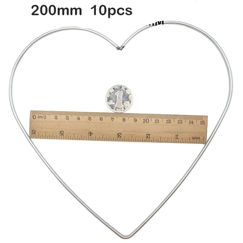10pcs Heart Metal Dream Catcher Dreamcatcher Ring Macrame Craft Hoop DIY Wedding Wind Chime Hanging Accessory 100 120 150 200 mm: 200mm 10pcs