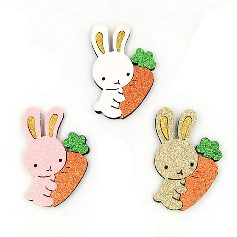 10 stücke Glitzer Hase KüKen Filze für DIY Baby Kaninchen halten Karotten Zubehör Kawaii Ostern Tierhaar Clips freundlicher Kopf bedeckung