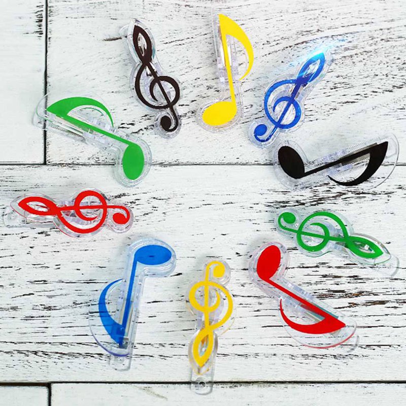 Clips musicales para notas Página de Libro Clips Kawaii, carpeta de papelería, Clip para fotos, notas de billetes, Clip de papel con letras, novedad