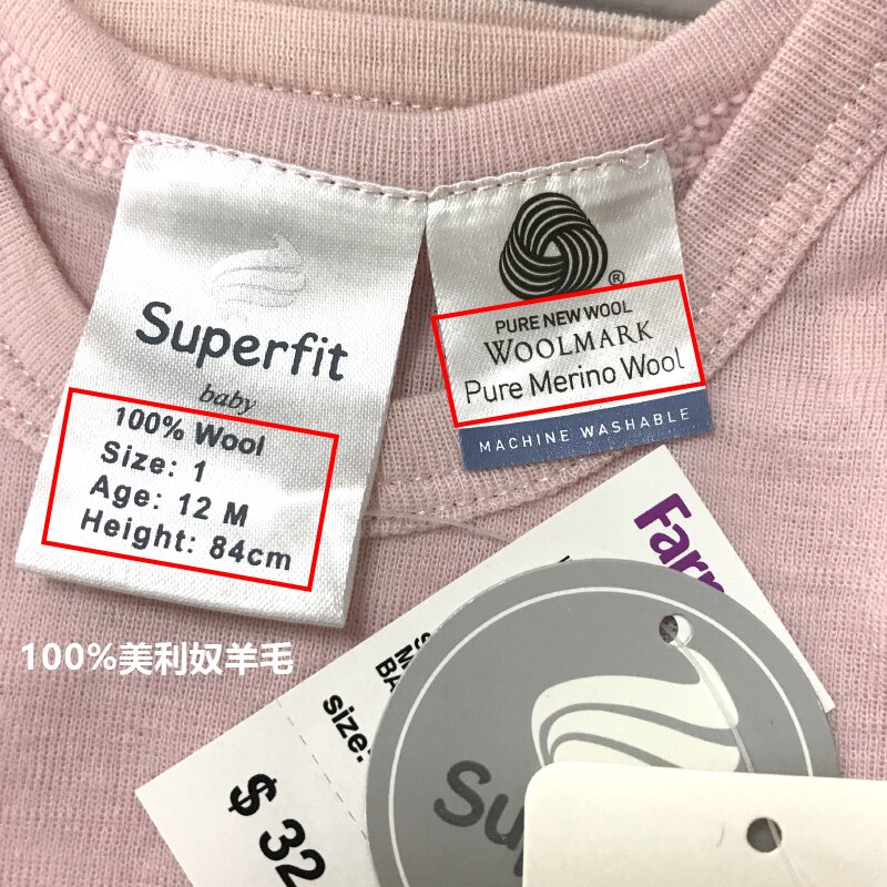 Baby 100% Merino Wol T-shirt Thermische Base Layer Lange Mouwen Baby Meisjes Top Warm Ademend Zweettransporterend Size 0-9M