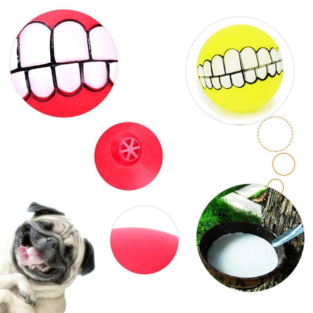 2 uds divertido mascotas cachorro de perro gato bola juguete dental de PVC masticar sonido los perros juegan atractiva Squeak Squeaker juguetes suministros para mascotas