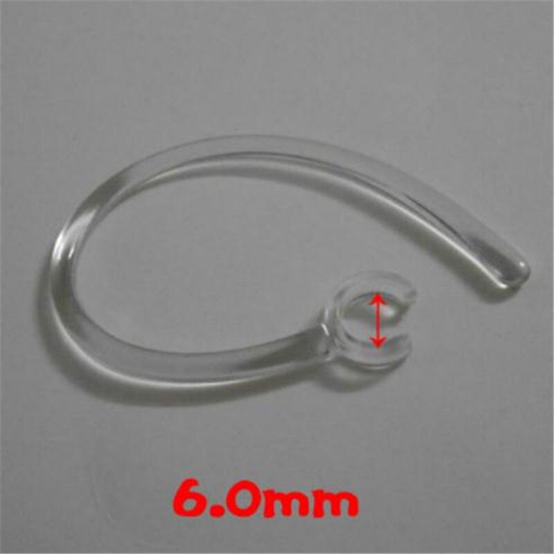 Universal Replacement Bluetooth Earbud Ear Hooks - 6mm, Clear/Black (Set Of 6)