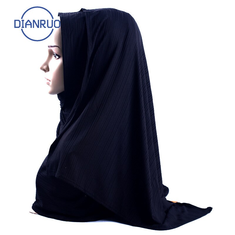 LINLING turquie femmes en mousseline de soie solide écharpe musulmane dames châles et enveloppes doux femme Hijab étoles tête sous-écharpes N488