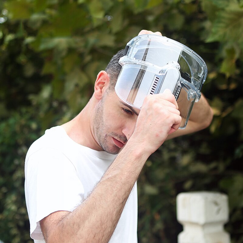 Transparent protective glasses splash-proof safety glasses face protection transparent work safety glasses, detachable goggles