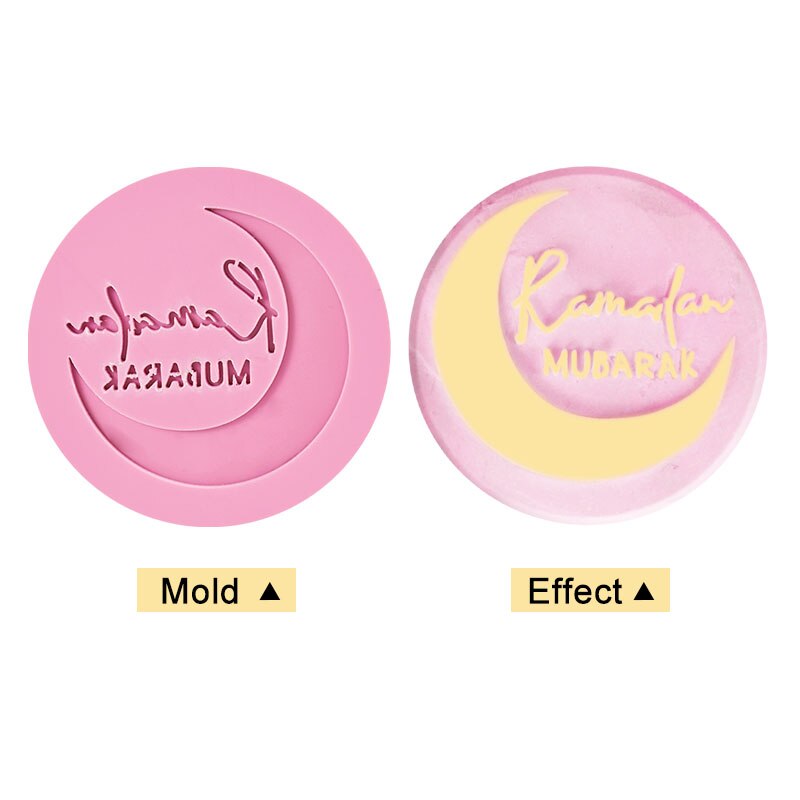 Eid Mubarak – moule à biscuits en relief, coupe-tampon en forme d&#39;étoile et de lune, décoration de fête musulmane du Ramadan, outils de cuisson de gâteaux à faire soi-même, moule à Fondant: 7