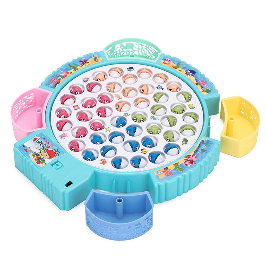 Speelgoed Voor Kinderen Kids Baby Fishing Game Toy Oplaadbare Met Licht Roterende Muziek Beste Jeux Enfant Игрушки Детям # d32: Blauw