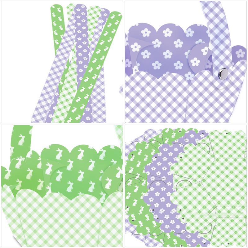 12pcs Delicate Easter DIY Baskets Adorable Egg Storage Baskets Festival Decors Easter Party Candy Bags