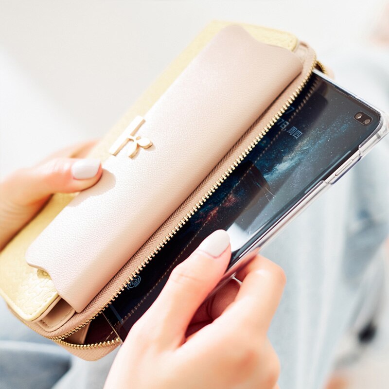 Dames portemonnees, grote capaciteit telefoon portemonnee, snoepkleurige dames clutch, lange rits portemonnees, carteira