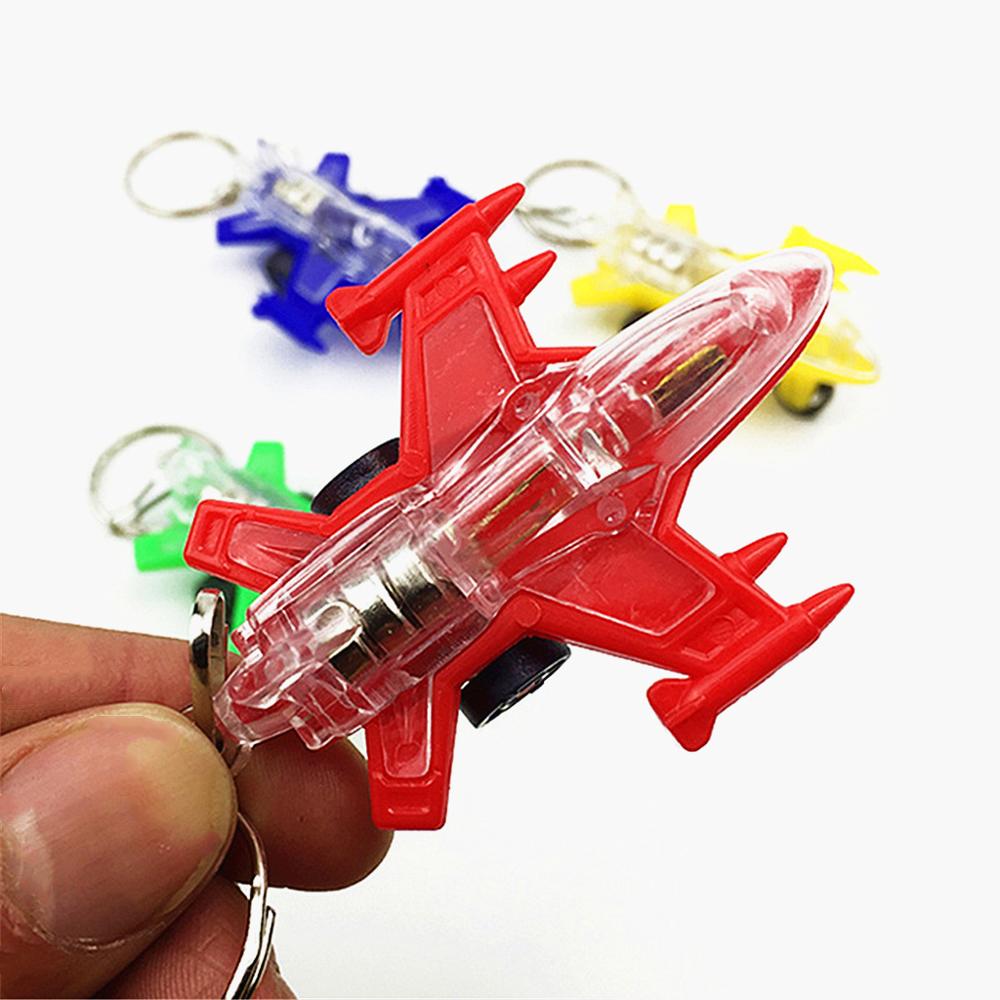 Mini Plane LED Light-Up Toys Keychain Party Favors Kids Toy Gadgets Bag Pendant