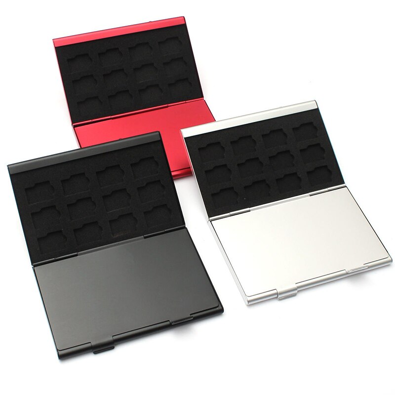 Aluminum Memory Card Case Box Holders For 24pcs TF Micro-SD Card Color Random