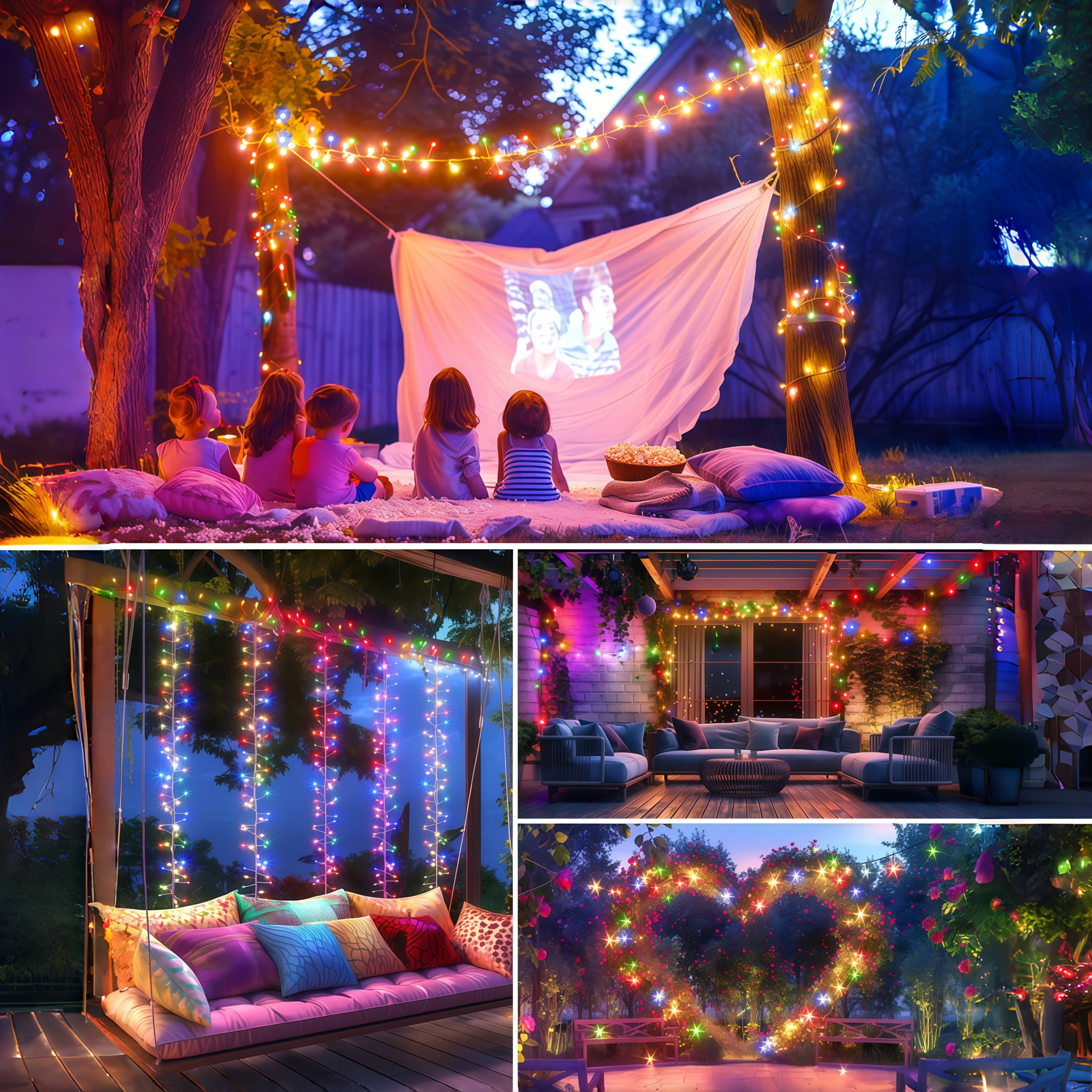 Outdoor waterdichte lamp op zonne-energie LED-lichtslingers 8 modi voetzoeker sprookjeslicht voor terras balkon tuin kerstdecor