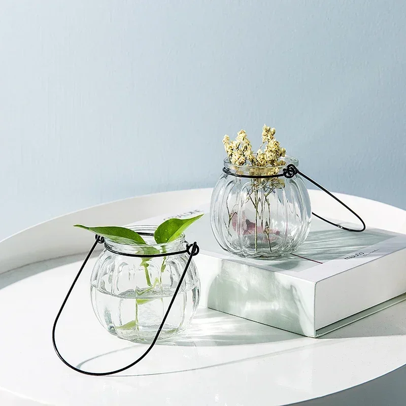 Florero de cristal colgante, adornos transparentes creativos, botella colgante, florero de planta hidropónica, decoración interior del hogar, botella fresca