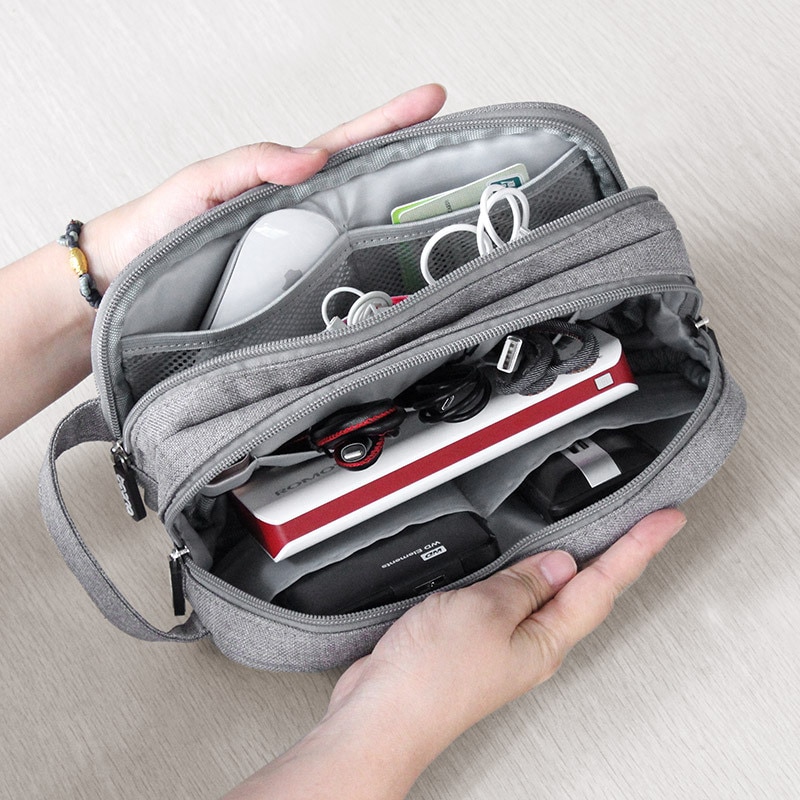 Bärbar förvaringsväska för digitala prylar för resor för hdd-datakabeladapter hörlurar batteri elektroniktillbehör organiseringsväska
