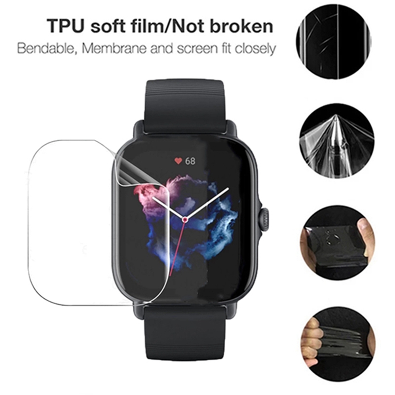 3Pcs Zachte Hydrogel Film Voor Amazfit Gts 3 Gts 2 2e Gts 2 Mini Smartwatch Screen Protector Voor GTS2 GTS2e GTS3 Film Niet Glas
