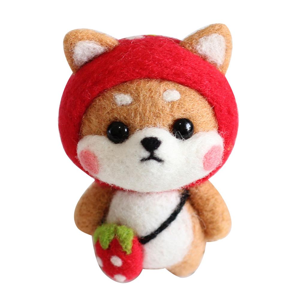 DIY Needle Felting Kit Needle Crafts Wool Felting Animals Kit DIY Handmade Non Finished Dog Handcraft with Needle Felting: 014
