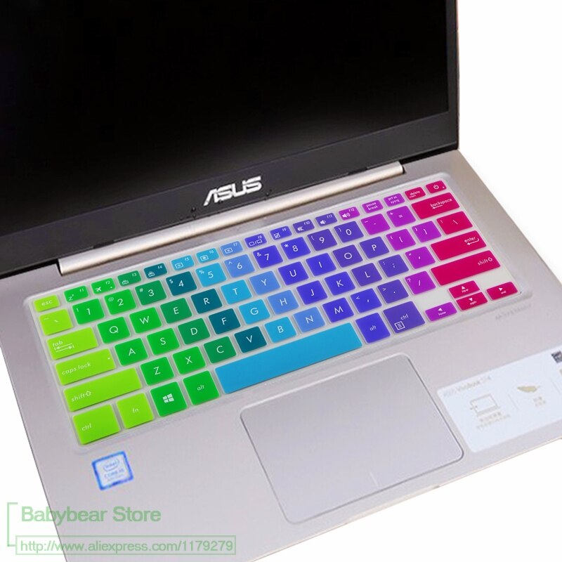 14 zoll Tastatur schutz haut Abdeckung Für ASUS ZenBook kippen 14 UX461UA UX461UN UX461/VivoBook S14 S406UA S406U S406 Laptop: Regenbogen