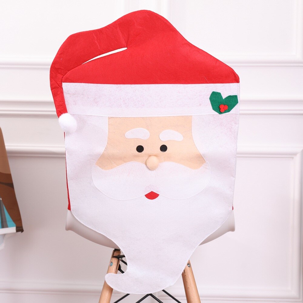 Umweltfreundliche Vliesstoffe Santa Claus Weihnachten Hütte für Stuhl Xtmas Partei Dekor Hause Dekoration Zubehör: Weiß