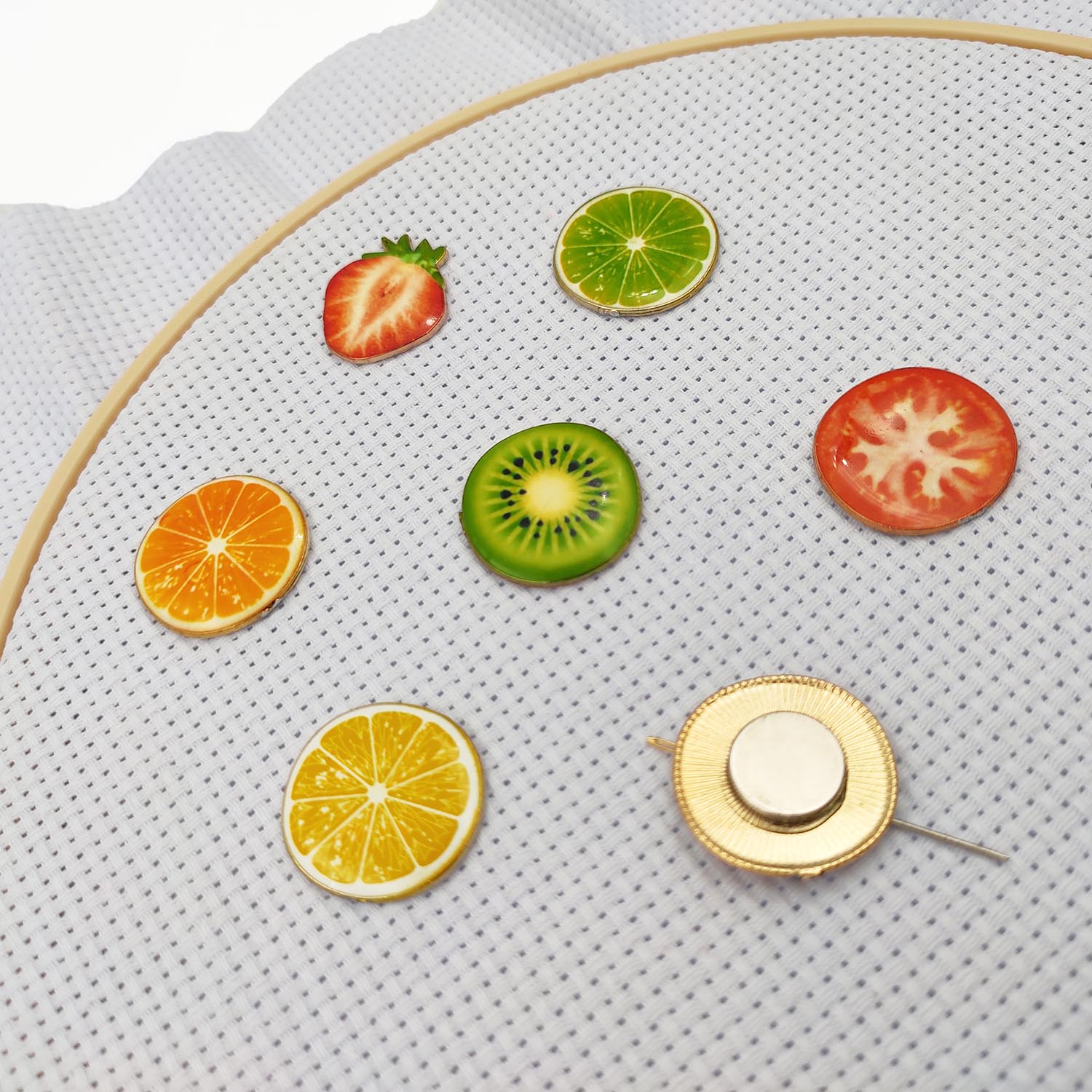 Aguja Minder magnética, juego de 3 agujas de fruta, soporte magnético para alfiler, punto de cruz, proyecto de bordado, buscador de agujas DIY, costura