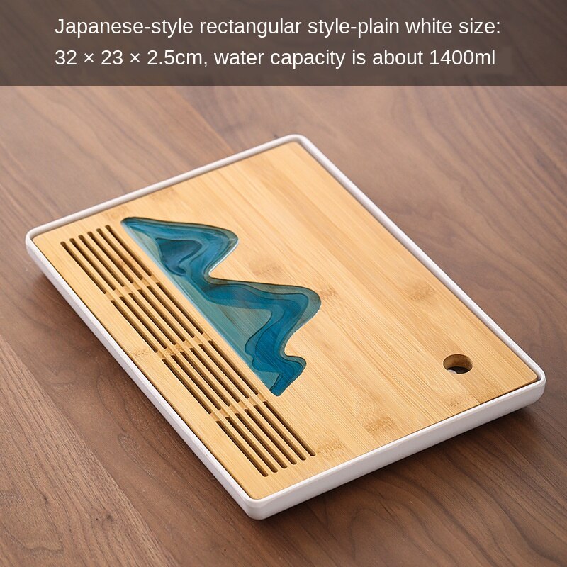 Plateau à thé japonais plateau à thé en bambou Simple maison hôtel voyage Kung Fu stockage de l'eau plateau à thé Table à thé Table à thé chinoise plateau en bois: tea tray8