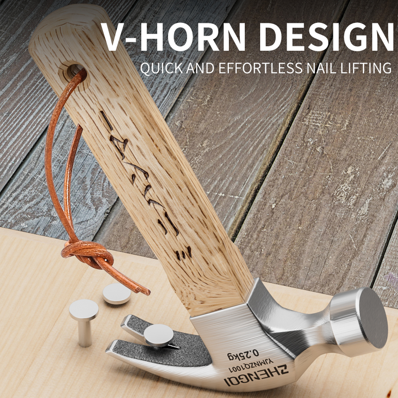 Mini martillo de garra, herramientas para el hogar, uso común en carpintería, clavos para golpear, mango de madera, martillo pequeño de acero con alto contenido de carbono