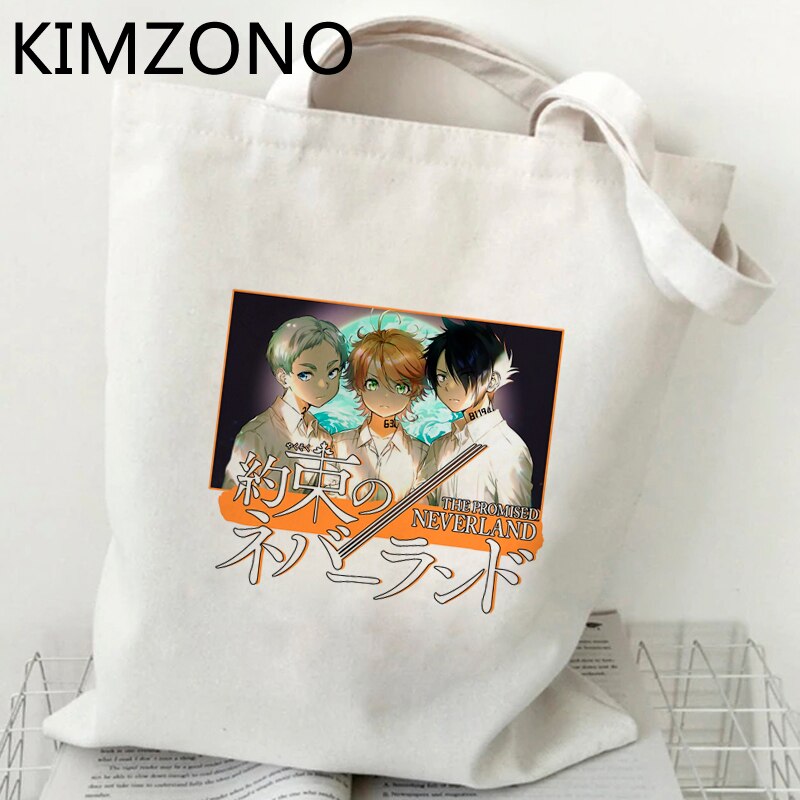 the Promised Neverland shopping bag bolsas de tela jute bag cotton bag bolsa compra ecobag bolsas ecologicas reciclaje sacolas: 54539