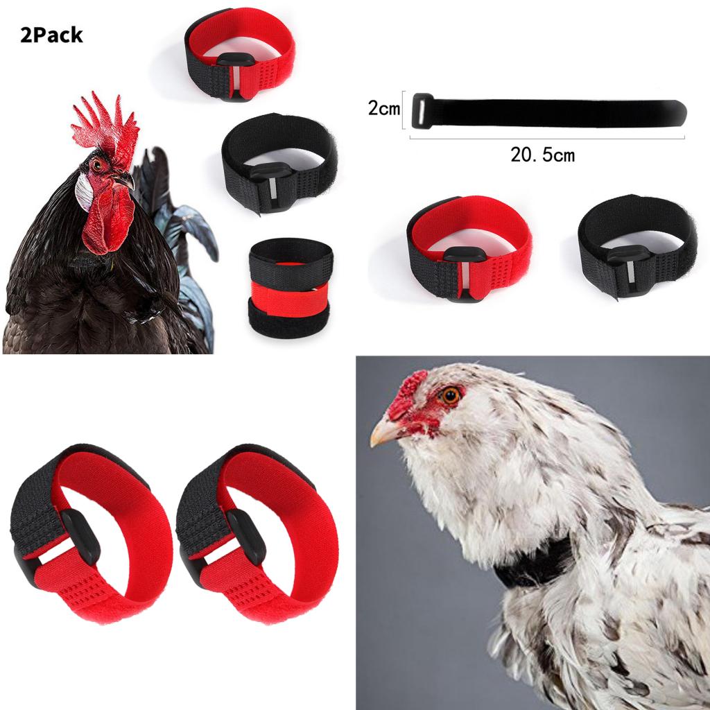 2pcs No Crow Rooster Collar, Chicken Collar Noise Free Anti-Hook Neckband Collars