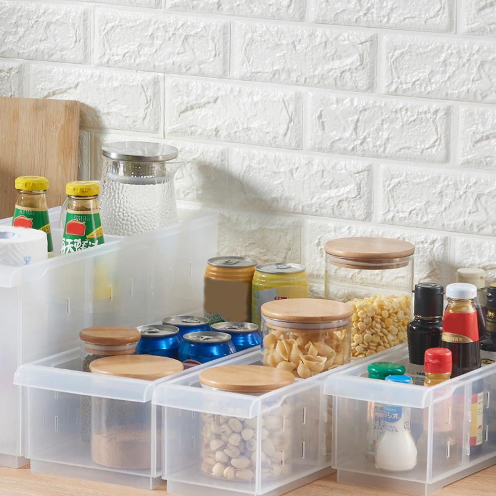 Refrigerator Storage Box Plastic Freezer Food Storage Bins Organizer Pantry Cabinet Transparent Plastic Fresh-keeping Box