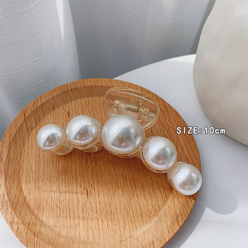 Grote Parel Haar Clips Witte Haarspeld Pinnen En Clips Parel Acryl Grijpen Haar Clips Voor Vrouwen Haarspeld Hoofdtooi Haaraccessoires