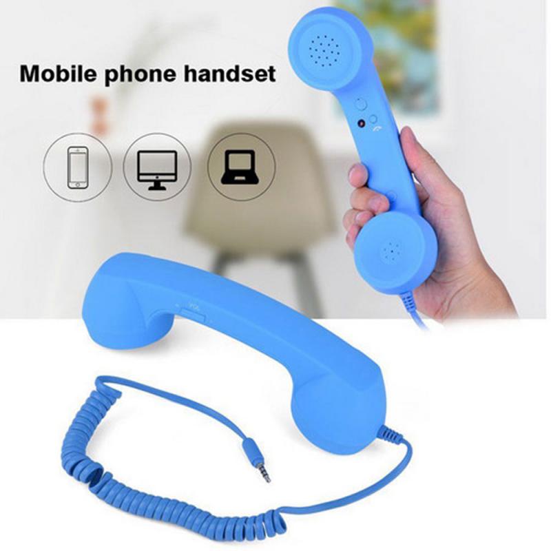 Retro Headset 3.5Mm Pop Telefoon Handset Comfort Telefoon Handset Mini Mic Speaker Telefoontje Ontvanger Voor Iphone Voor Samsung