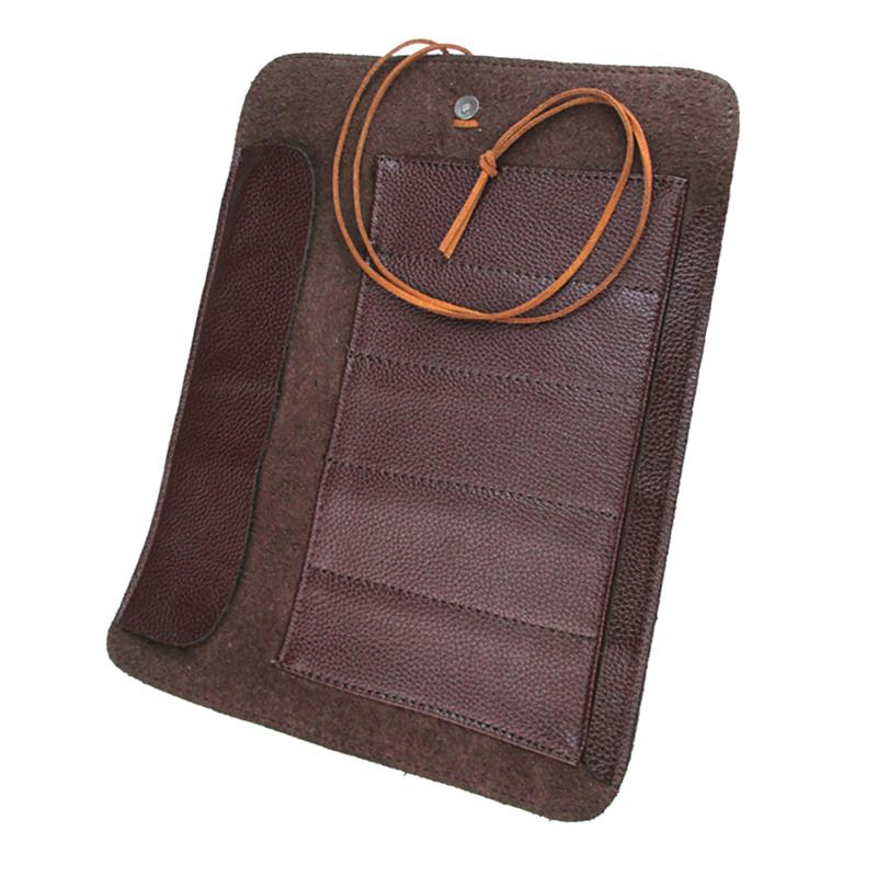 Verktyg knivar rulla upp väska snidning fickknivar läderväska förvaringsarrangör