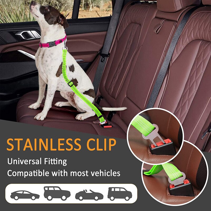 Dierbenodigdheden Autogordel Hond Seat Belt Hondenriem Voertuig Riem Verstelbare Demping Elastische Reflecterende Veiligheid Touw Voor Hond kat