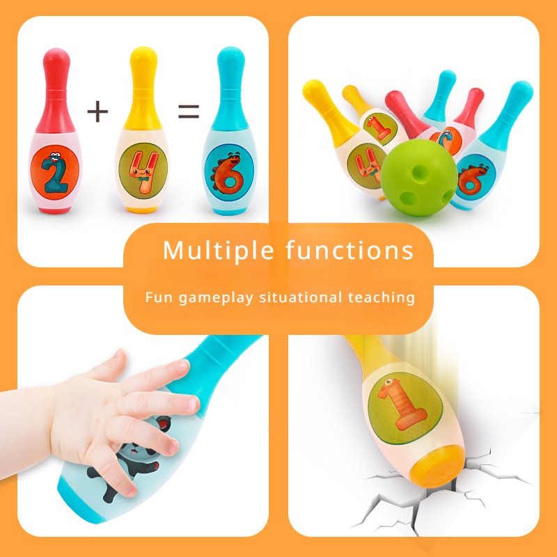 Ensemble de balles de bowling pour enfants, jouet de sport d'intérieur, jouets d'extérieur pour garçons et filles, jeux interactifs parent-enfant, d'anniversaire