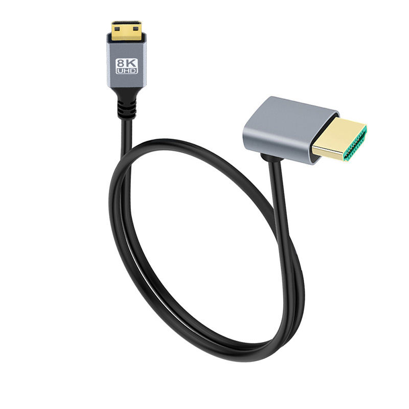8k mikro-hd/mini-hd-kabel 90 gradere opp/ned/venstre/høyre vinkel ultratynn 3d skjermkabel til kamera bærbar pc skjerm hdtv