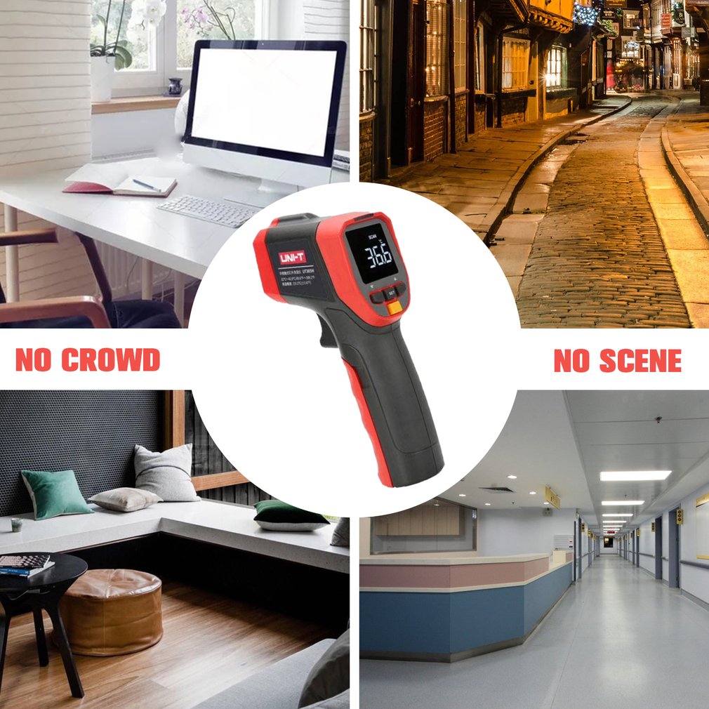 UT305H infrared thermometer high temperature LED alarm TN screen display