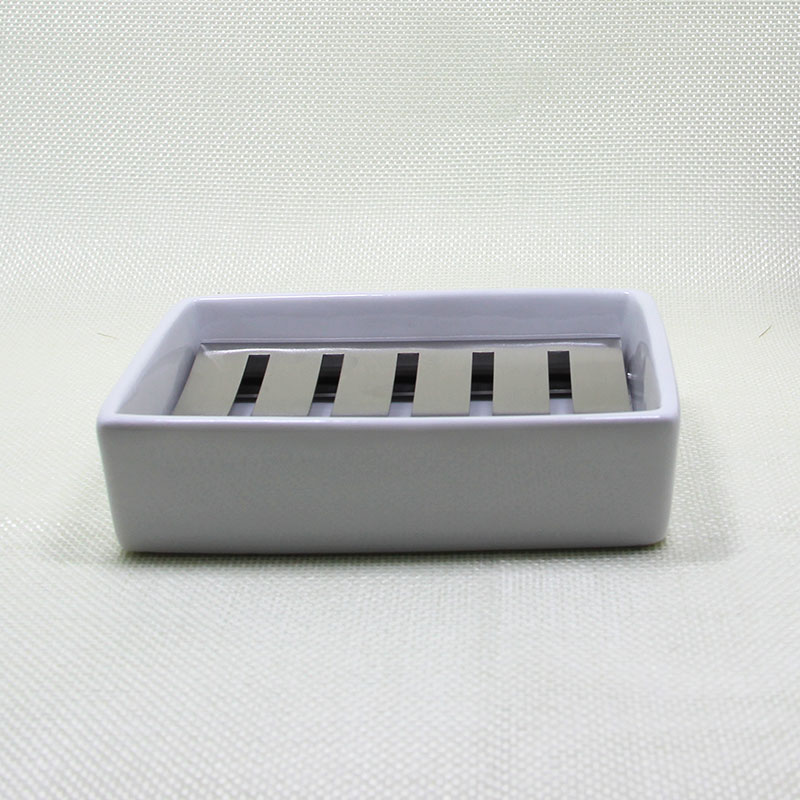 304 Stainless Steel Soap Box With Ceramic Base European Handmade Soap Dish Bathroom Product