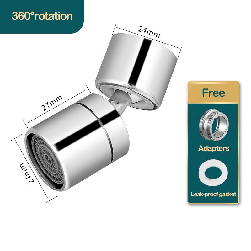 Kitchen Gadgets 720°Rotatable Bubbler High Pressure Faucet Extender Water Saving Bathroom Kitchen Tap Extender Adapter: Style1