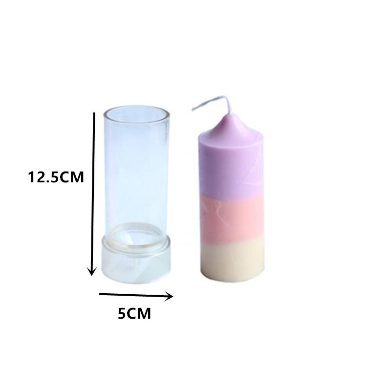 5 stilarter plast diy lysforme søjle pyramide cylinder firkantet sekskant duftlys gør form håndlavet sæbe: Cylinder