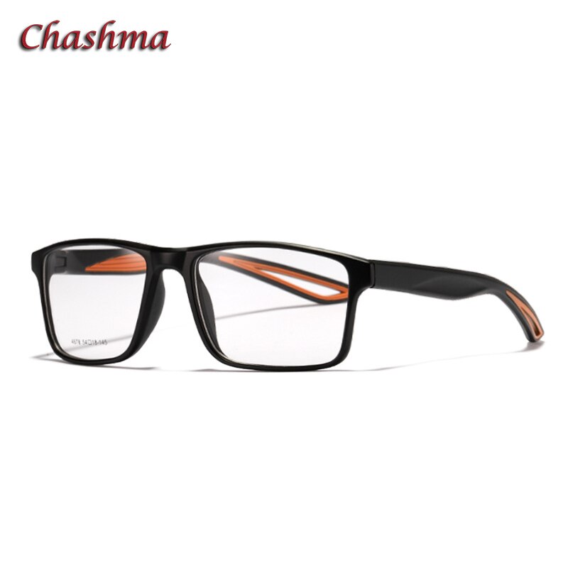 Sport Style Men Square Frame Optical Eyewear Prescription Glasses TR90 Spectacles for Teens: Black Orange