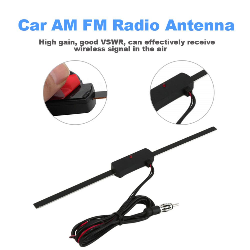 Voorruit Universele 12V Auto AM FM Radio Antenne Signaal Versterker Booster 48-860MHZ High Gain, goede VSWR Verborgen Autoradio Antenne