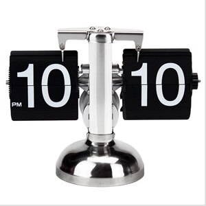 Retro Style Flip Desk Shelf Clock Classic Mechanical Digital Display Flip Clocks Battery Powered - Home & Office Decor: Black