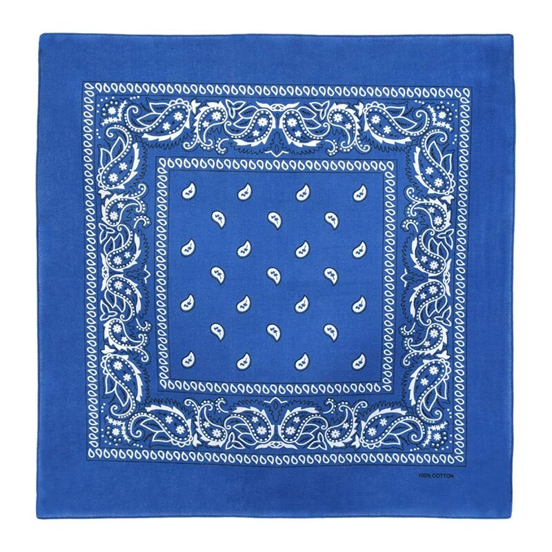 Abuo-Set Van 3 Bandana Paisley Man En Vrouw 57X57 Cm Royal Blue + Sky Blue + marineblauw