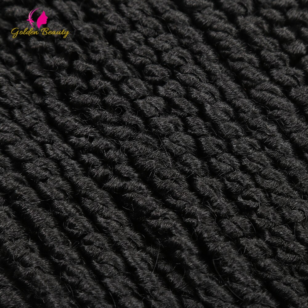 Golden Beauty Spring Senegalese Twist Crochet Hair 14" Havana Mambo Crochet Braids Dreadlocks Synthetic Braiding Hair Extension