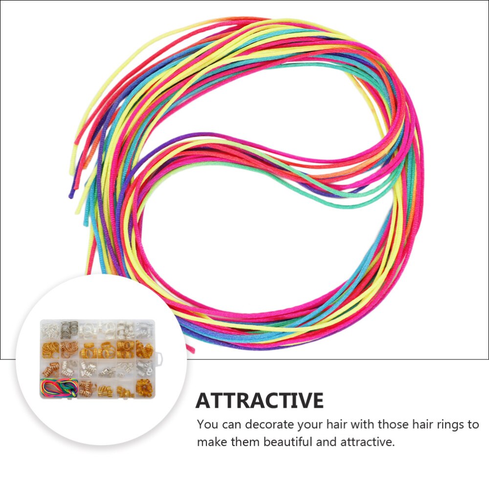 225pcs Dreadlocks Ring Metal Braid Ring for Hairstyle Man Woman