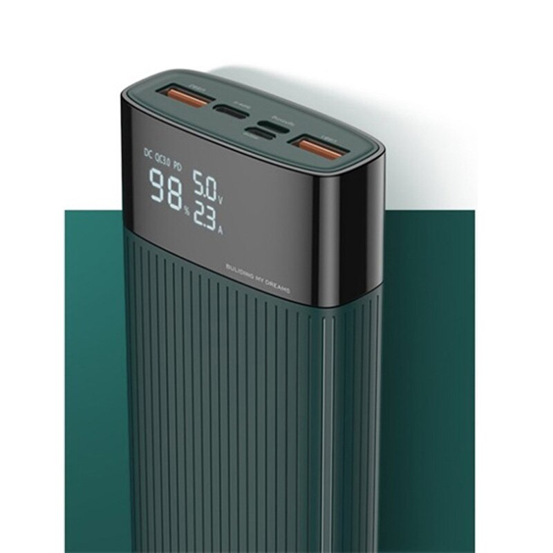 Banco de energía de 20000mAh para iPhone, Samsung, Huawei, tipo C, PD, carga rápida + carga rápida 3,0, batería externa USB: Rojo