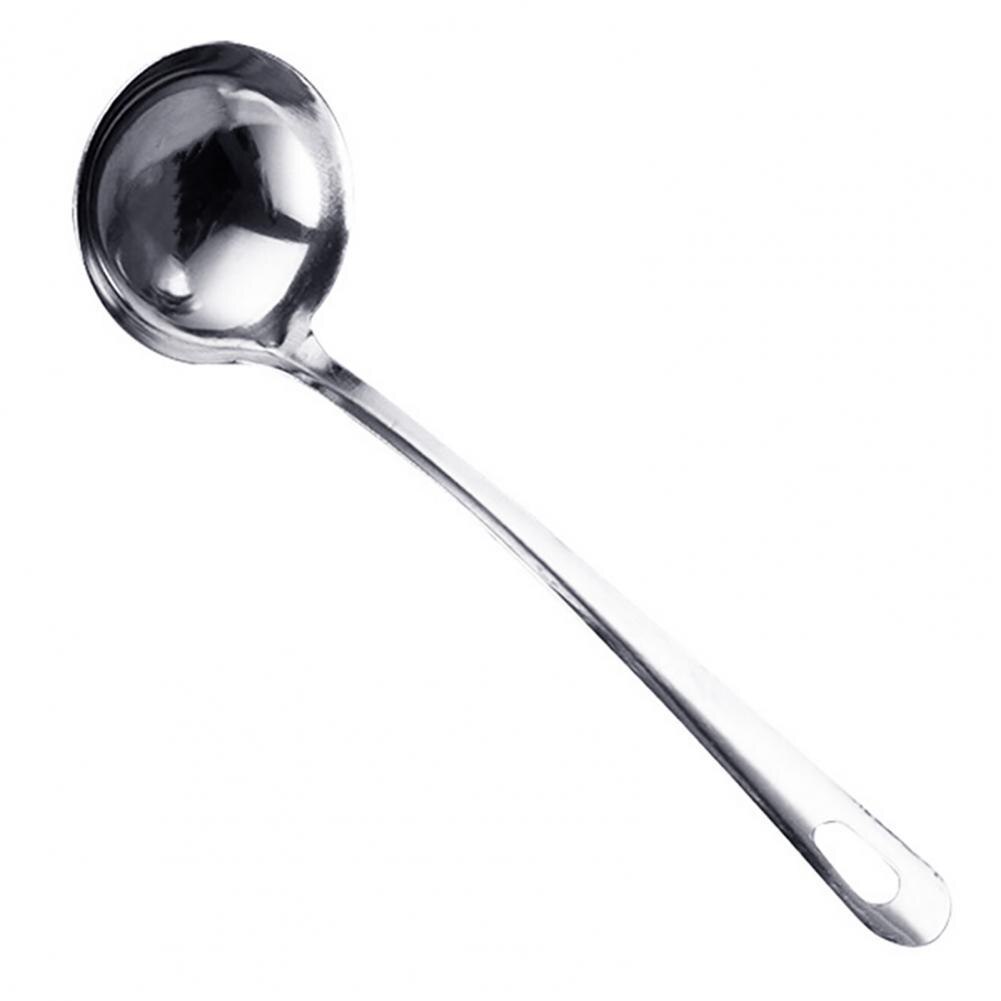Soup Ladle Colander Spoon High Temperature Resistant Long Handle Stainless Steel Hanging Pot Scoop for Kitchen: Soup Ladle