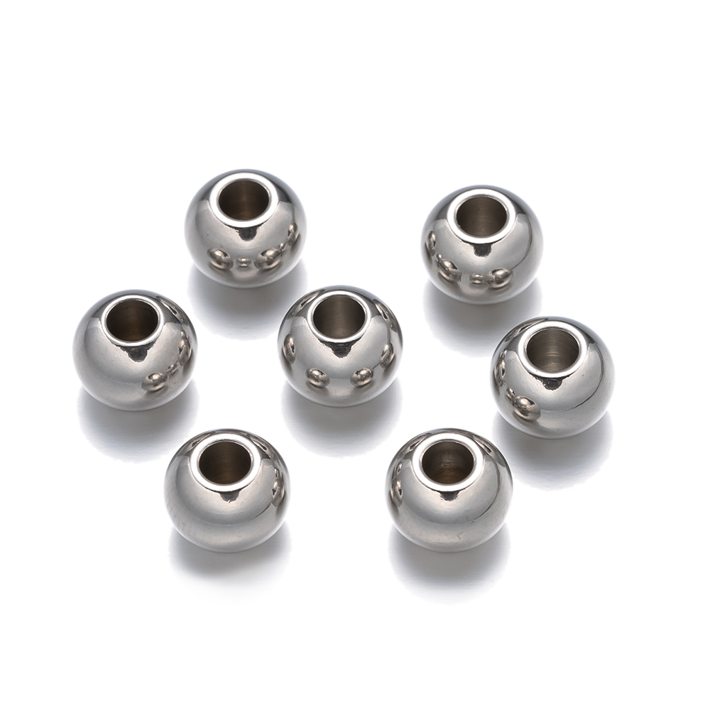 Bola de acero inoxidable de 2-10mm, 50 piezas, Ojo de correo, cuentas doradas sueltas para accesorios de bricolaje, perforación, bola de acero sólido: Blanco / 19mm