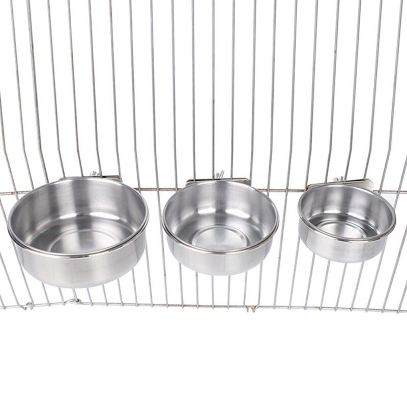 Bird Waterers Bird Drinker Easy-to-clean Hanging Cage For Pet Birds, Anti-turnover Stainless Steel Food Bowl Drinking Bowl