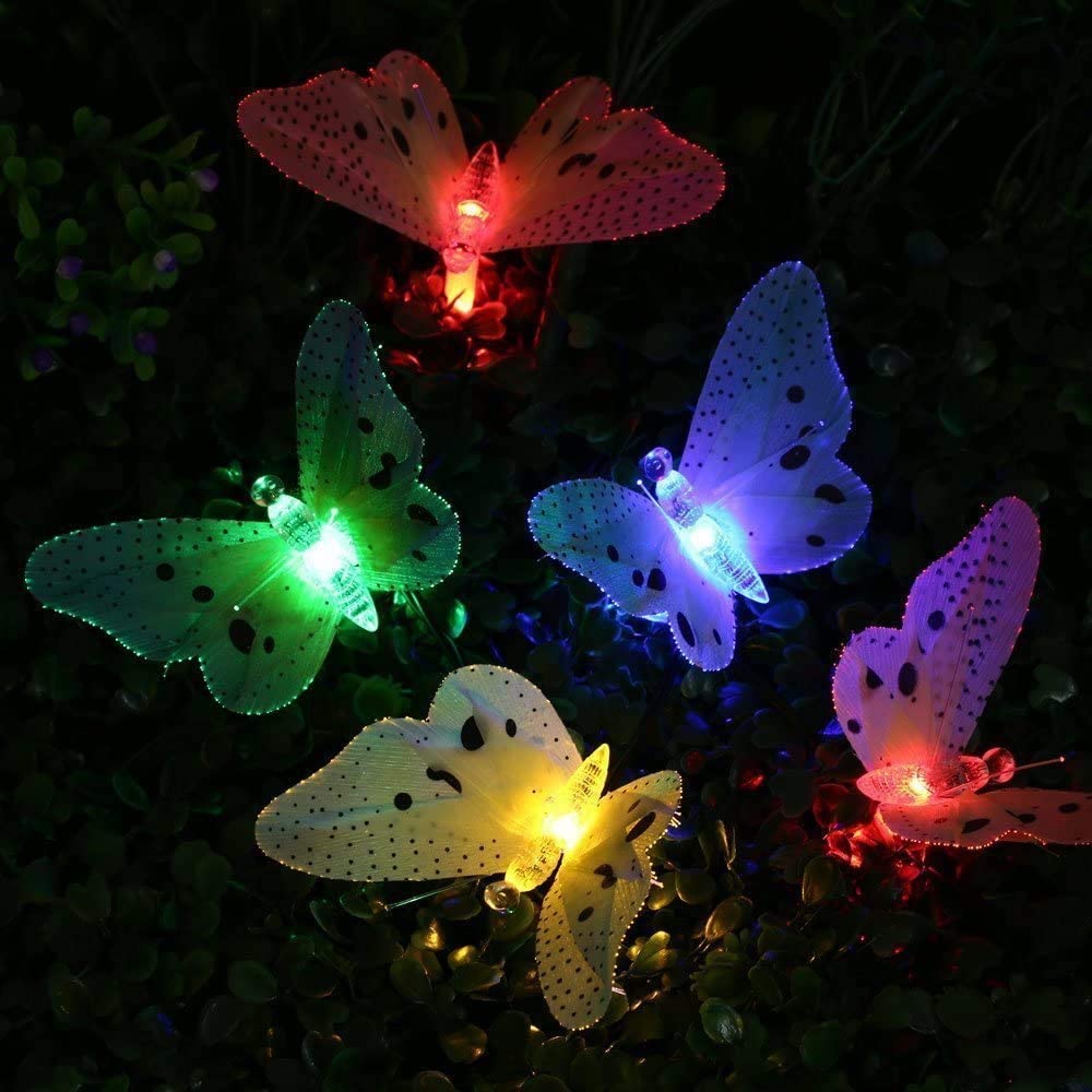 Kerstcadeau Vlinder Solar String Lights 12/30 Led Waterdicht Solar Vlinder Licht Outdoor Indoor Voor Tuin Chritmas Boom