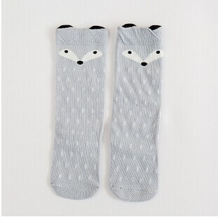 Fox Socks Calcetines de animales de bebé para niños, hasta la rodilla lindo bebé niña calcetines largos calentadores de piernas niño Kawaii largo bebé niños niña calcetín alto de rodilla: Marrón / 1T to 2T