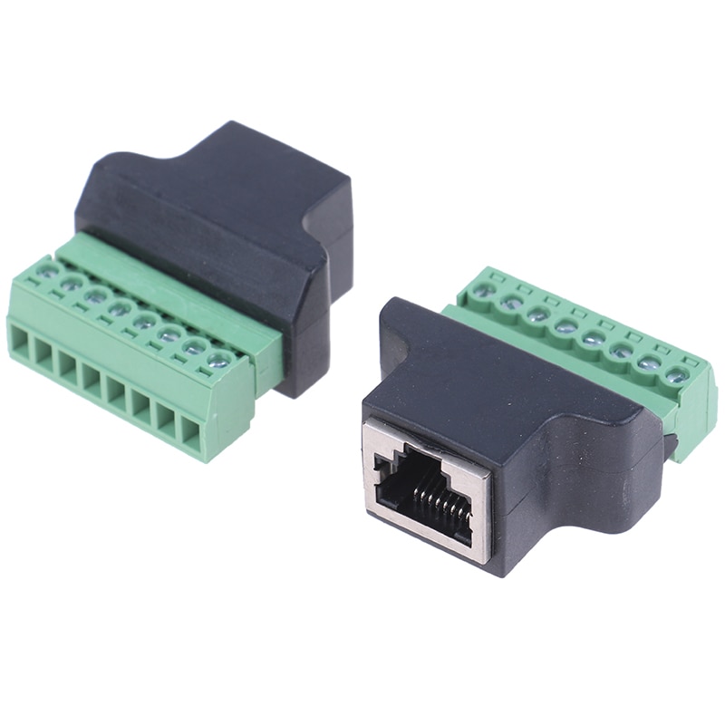 1pcs RJ45 To Screw Terminal Adaptor RJ45 Female To 8 Pin Connector RJ45 Splitter For CCTV DVR CCTV Accessories